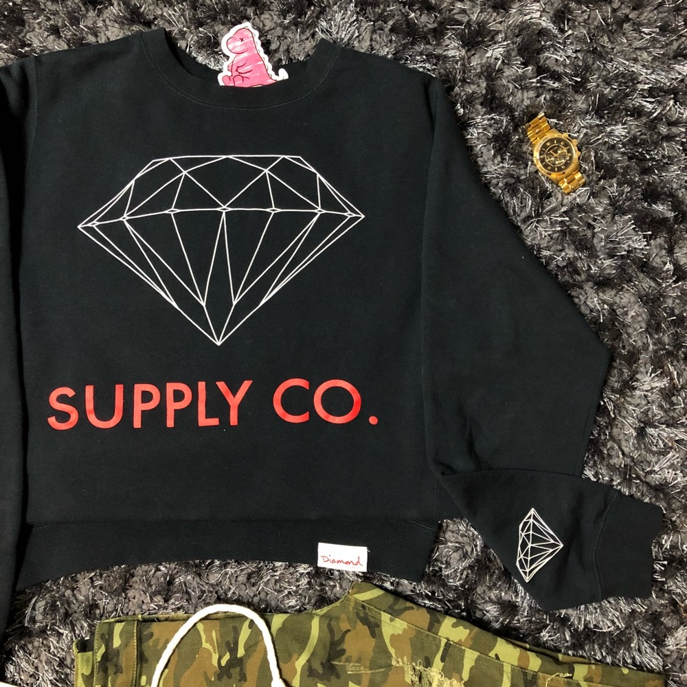 Diamond Supply Navy Blue sweater ! Sz M . Fiyyaa!